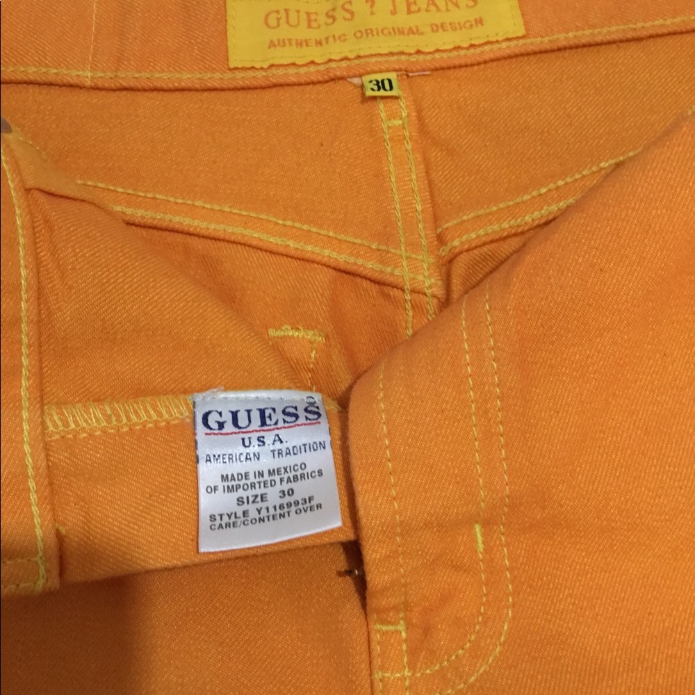 Tangerine Guess Denim Shorts - Picture 2 of 5